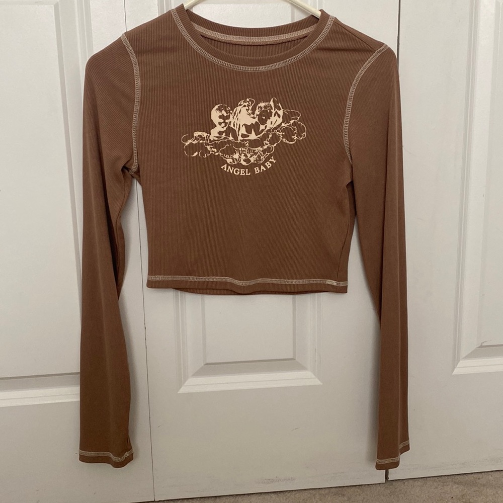 brown crop top